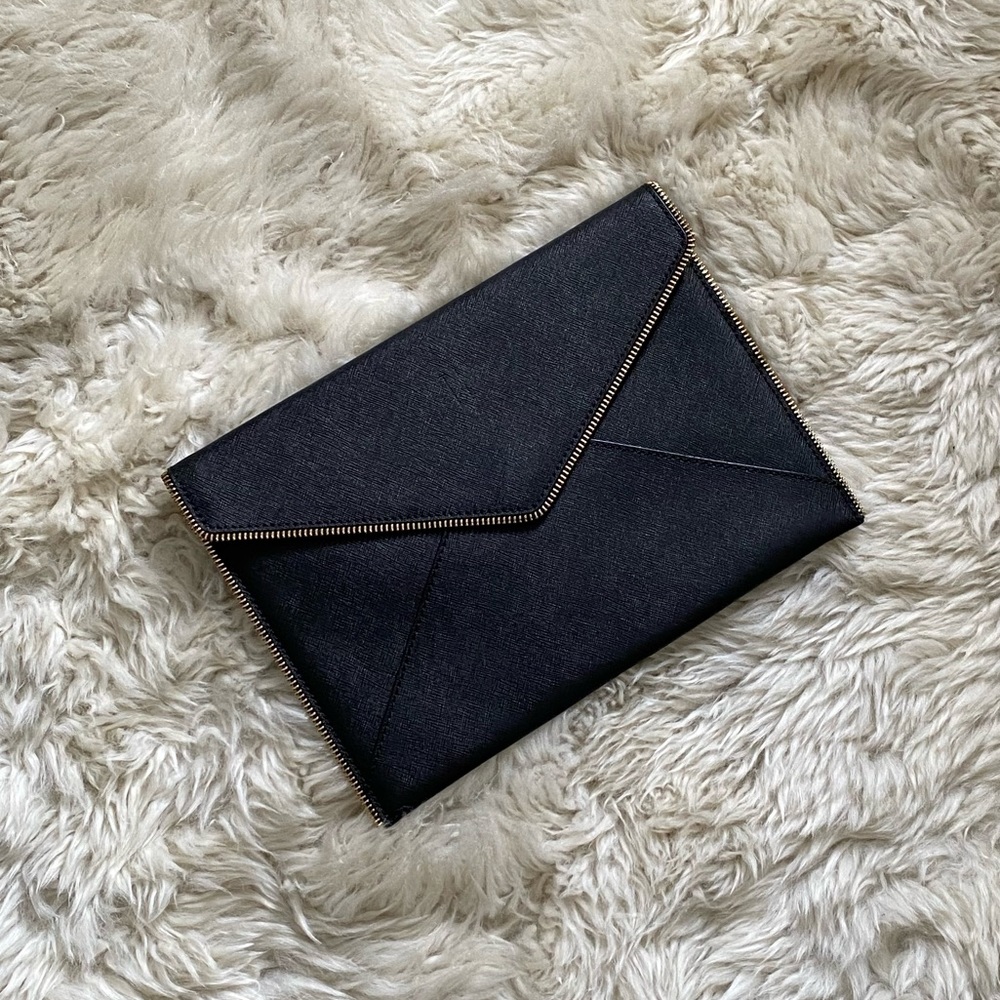 Rebecca Minkoff black Leo clutch